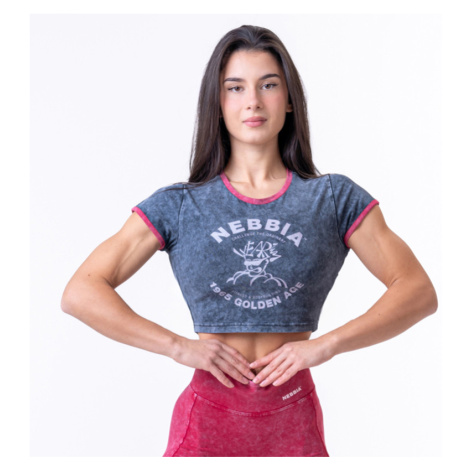 NEBBIA - Washed crop top GOLDEN AGE 782 (black) - NEBBIA