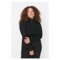 Trendyol Curve Black Stand Up Knitwear Blouse