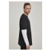 Pánské tričko dlouhý rukáv // Urban Classics Oversized Shaped Double Layer LS Tee black/white