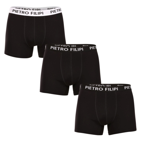 3PACK pánské boxerky Pietro Filipi černé (3BCL006)