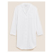 Bílá dámská mušelínová noční košile s fazonovým límcem, z čisté bavlny Marks & Spencer