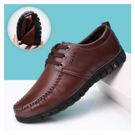 Pánské kožené boty s prošíváním MaFen