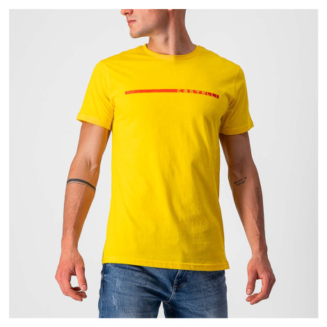 CASTELLI Cyklistické triko s krátkým rukávem - VENTAGLIO TEE - červená/žlutá