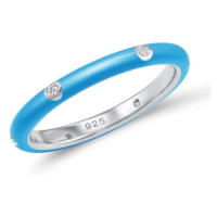 Dámský modrý prsten se zirkony