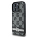 DKNY PU Leather Checkered Pattern and Stripe Zadní Kryt pro iPhone 16 Pro Max Black