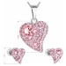 Sada šperků s krystaly Swarovski náušnice a přívěsek růžová srdce 39170.3 light rose