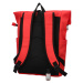 Trendy studentský roll-top batoh Servalen, červený