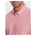 Men's REGULAR FIT cotton shirt with pocket - pink V3 OM-SHOS-0153