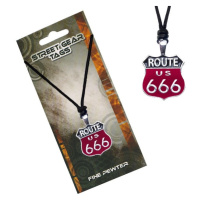 Černočervený náhrdelník na šňůrce, značka Route 666