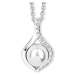 CRYSTalp Elegantní náhrdelník s perlou a krystaly Dahlia 30184.WHI.R