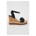 Kožené sandály Gant Ivalice dámské, černá barva, na klínku
