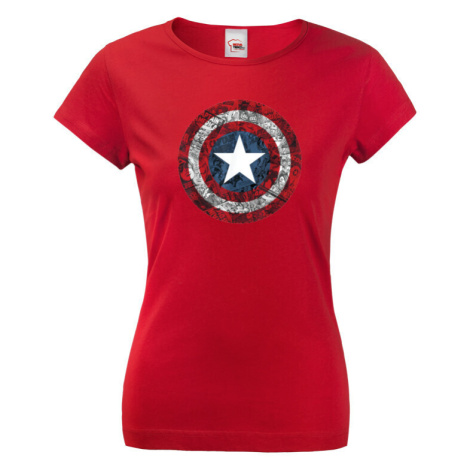 Dámské tričko s potiskem Kapitán Amerika - tričko pro fanoušky Marvel BezvaTriko