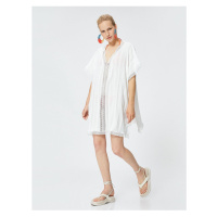 Koton Şahika Ercümen X Cotton - Oversized Stripe Detailed Beach Dress.