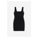 H & M - Skládané šaty - černá
