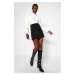 Trendyol Black Smart Crepe Button Detailed Mini Pencil Elastic Knitted Skirt