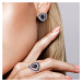 Stříbrný set náušnice a prsten s masivním modrým kamenem