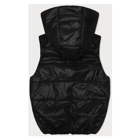 Černá péřová vesta s odepínací kapucí (B8247-1) S'WEST