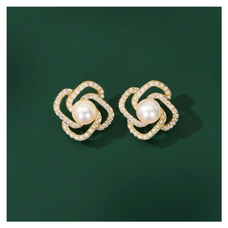 JAY Náušnice s perlou a zirkony Oriana JAY-0017-E02-102 Zlatá Bílá