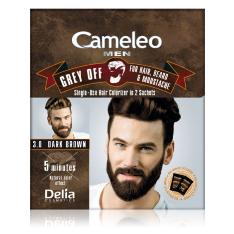 Delia Cosmetics Cameleo Men jednorázová barva pro okamžité zakrytí šedin odstín 3.0 Dark Brown 2