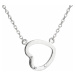 Evolution Group Stříbrný náhrdelník s krystaly Swarovski bílé srdce 32051.1