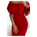 Červené dámské tužkové šaty ve stylu model 19581199 - numoco
