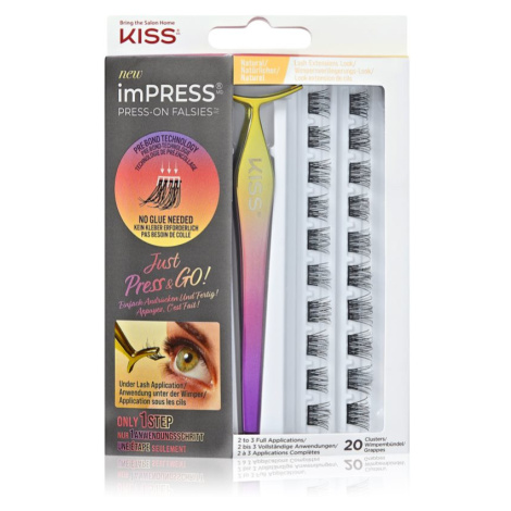 KISS imPRESS Press-on Falsies trsové nalepovací řasy s uzlíkem 01 Natural 20 ks