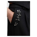 Kalhoty s příměsí vlny AllSaints Atlas černá barva, široké, medium waist