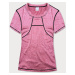 Růžové dámské sportovní tričko T-shirt s ozdobným prošitím (A-2166)