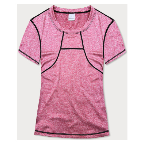 Růžové dámské sportovní tričko T-shirt s ozdobným prošitím (A-2166) Made in Italy