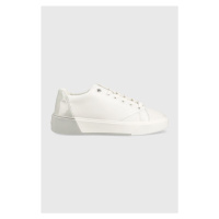 Kožené sneakers boty Calvin Klein Heel Cupsole Lace Up bílá barva