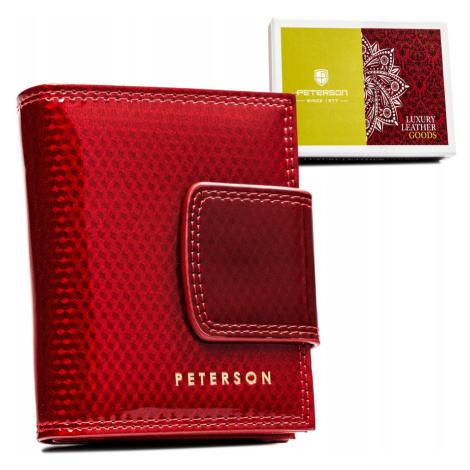 Malá, kožená dámská peněženka na patentku PTN 42329-SBR Peterson