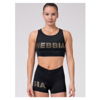 Černý dámský sportovní cropped top Nebbia