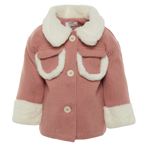 Trendyol Pink Furry Pocket Detailed Girl's Cachet Coat