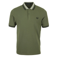 Fred Perry Striped Collar Polo Shirt Zelená