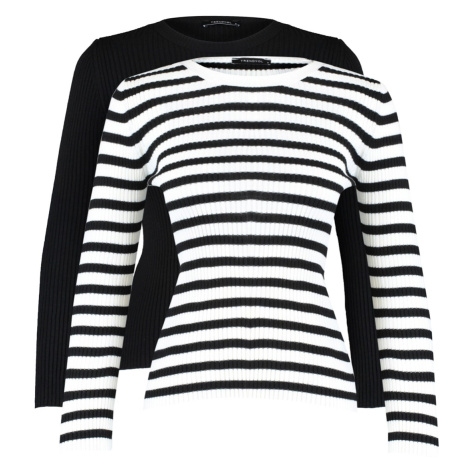 Trendyol Černo-vícebarevný dvoubarevný pletený svetr