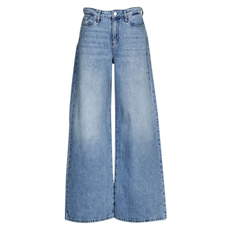 Karl Lagerfeld EMBELLISHED WIDE LEG DENIM Modrá