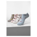 Ovocné neviditelné ponožky z recyklované příze 4 balení šedá+krémová+světlemodrá+růžová