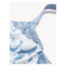 Bílo-modrá dámská květovaná podprsenka se zmenšujícím efektem Marks & Spencer