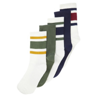 Trendyol 5-Pack Multi Color Cotton Striped College-Tennis-Mid-Length Socks