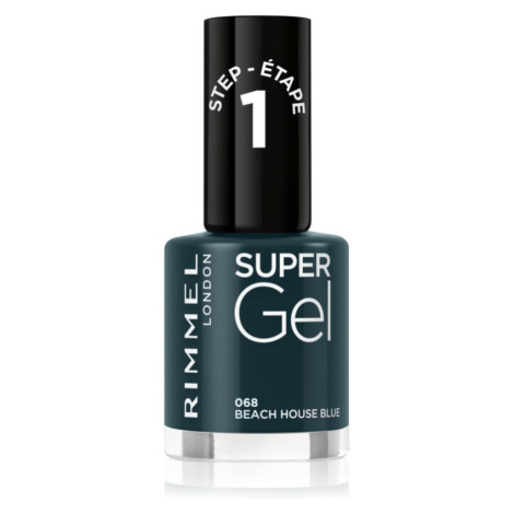 Rimmel Super Gel gelový lak na nehty bez užití UV/LED lampy odstín 068 Beach House Blue 12 ml