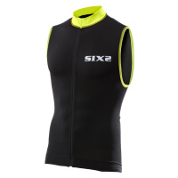 SIX2 Cyklistický dres bez rukávů - BIKE2 STRIPES - černá/žlutá