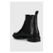 Kožené kotníkové boty Vagabond Shoemakers AMINA dámské, černá barva, na plochém podpatku, 5603.0