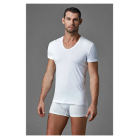 Dagi White V-Neck Combed Cotton Men's Undershirt