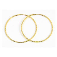 Dámské náušnice kruhy ze žlutého zlata 48 mm NA1432F + DÁREK ZDARMA
