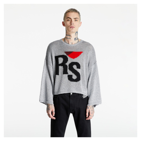 RAF SIMONS Short Oversized RS Sweater Silver