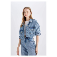 DEFACTO Crop Buttoned Jean Jacket