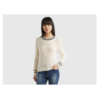 Benetton, Perforated Sweater In Pure Cotton