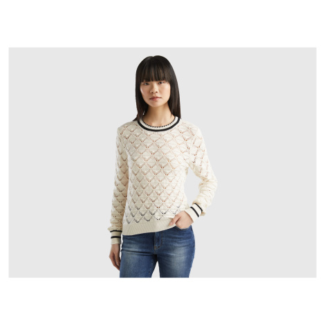 Benetton, Perforated Sweater In Pure Cotton United Colors of Benetton
