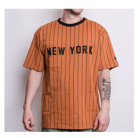 Triko New Era Oversized New York Pinstripe Tee Toffee / Black