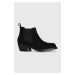 Semišové kotníkové boty Camper Bonnie dámské, černá barva, na podpatku, K400717.001